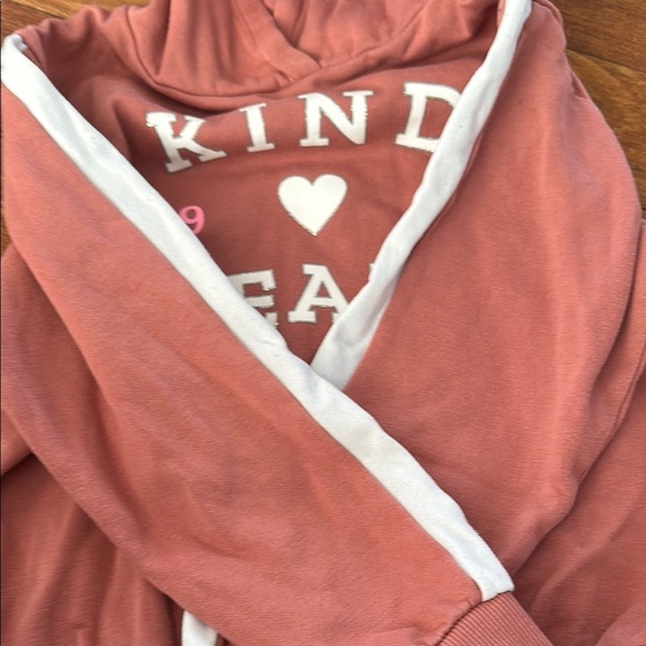 H&M Pink Hoodie with Kind Heart Text and Relaxed Fit - Picture 4 of 6